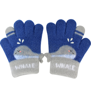 儿童手套冬季女童保暖五指卡通可爱小女孩宝宝男孩加绒分指套学生