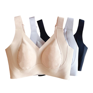 轻薄且支撑~B-F胖mm大胸显小无痕全罩杯无钢圈内衣防下垂薄文胸罩