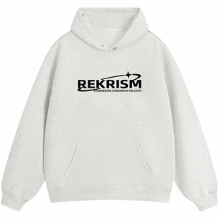 GKKRT重磅刺绣连帽卫衣男美式高街设计感潮牌慵懒风休闲帽衫外套