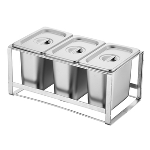 不锈钢份数盆 分数盒果酱盒长方形奶茶店冰粉小料调料盒架子商用