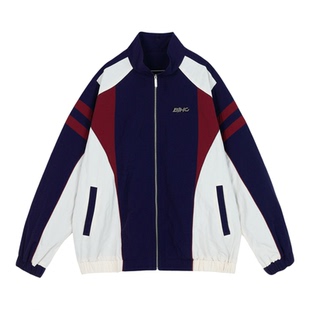 田嘉瑞同款BJHG不计后果复古外套男款秋冬季美式潮牌运动棒球夹克