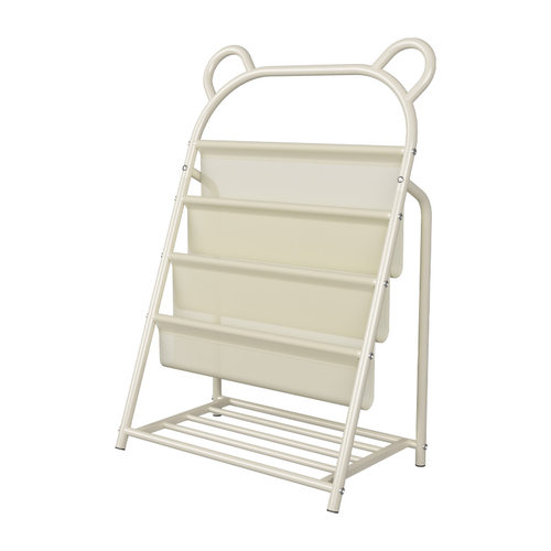 儿童书架玩具收纳架一体宝宝绘本架落地书柜置物架小型家用二合一