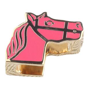 高级感Twilly粉色珐琅丝巾扣环披风骏马百搭披肩扣配饰方巾打结扣