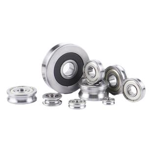 带槽轴承V型槽滑轮轴承不锈钢带槽小轴承凹槽U槽轴承导轮滚轮微型