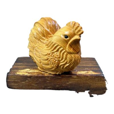 桌面摆件动物实木随身大公鸡文玩