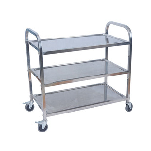 不锈钢三层收餐送餐车饭店上菜车商用移动二层手推车火锅店酒水车