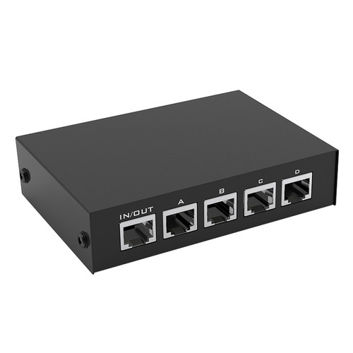 迈拓维矩MT-RJ45-4 内外网络切换器四进一出网口rj45网线免插拔4进1出电脑网络共享器双向切线器一拖四1进4出