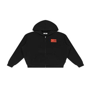 特惠6折起EMPTY REFERENCE原创灼烧印花连帽拉链开衫街头卫衣外套