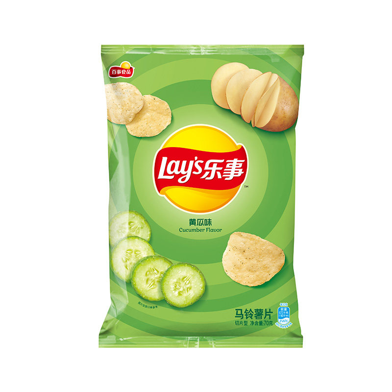 乐事黄瓜味薯片装大包经典原味青瓜味烧烤青柠土豆切片零食膨化食