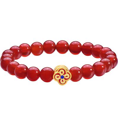 明牌珠宝5D硬金烤漆串珠手链