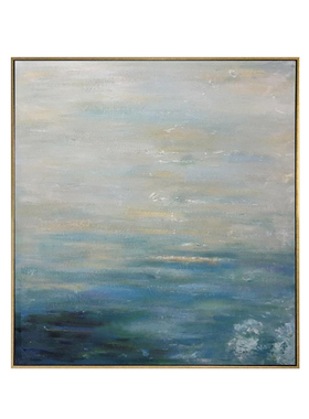 四合艺术蓝色抽象手绘手绘油画