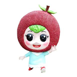 文创产业园定制巨型荔枝卡通公仔玻璃钢雕塑树脂纤维杨梅人物摆件