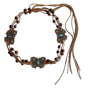 波西米亚民族风编织腰带女款装饰配裙子高级感牛仔裤百搭腰链配饰