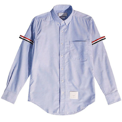 双袖织带tb尖领长袖衬衣衬衫