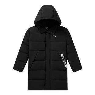 安踏儿童男女中长羽绒服2025冬上新舒适保暖中大童四防连帽羽绒服