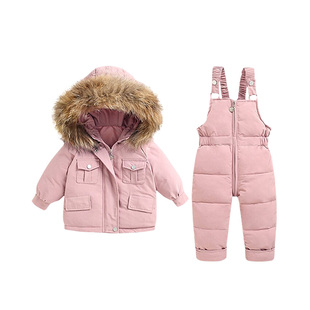 D.Bkyer男童套装冬装儿童滑雪服女童保暖特厚小童连帽户外玩雪