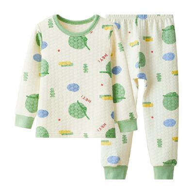 红豆男童女童三层夹棉内衣套装