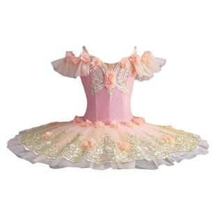 丹律诗订做粉色儿童仙女娃娃芭蕾舞tutu盘裙考级比赛演出服蓬蓬裙