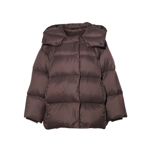 DPLAY【85鸭绒】冬季新款气质棕色羽绒服女加厚短款鸭绒外套