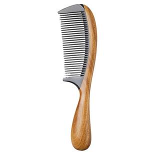 叶梳匠【古树绿檀木牛角梳】女士防顺发静电专用长发梳头木梳子