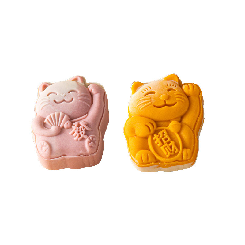 招财猫月饼模具手压式烘焙工具