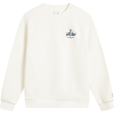 李宁抗菌宽松圆领女套头无帽卫衣