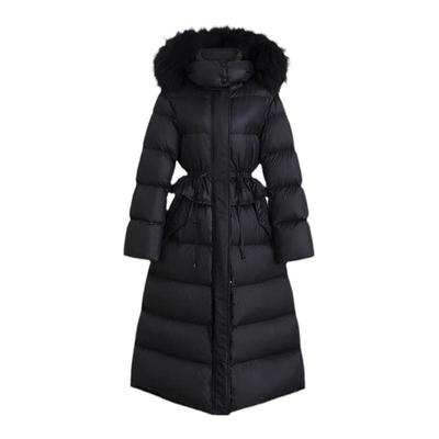 长款女士羽绒服真毛领时尚连帽
