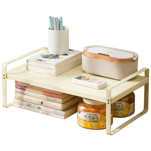 桌面置物架书桌伸缩收纳架子办公桌分层架铁艺学生宿舍桌上小书架