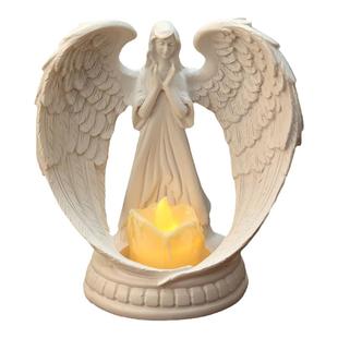 北欧纯白翅膀祈祷天使香薰烛台客厅餐厅婚礼浪漫情侣气氛装饰摆件