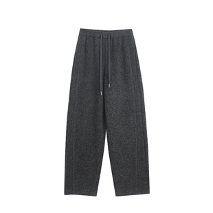 留下 1992 秋冬白色加绒加厚阔腿裤女休闲百搭糯米裤直筒运动裤女