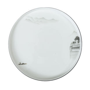 大号陶瓷中式国风圆形意境摆盘创意装饰平盘商用菜盘餐厅酒店餐具