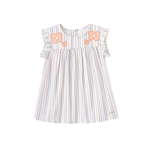 【清仓特惠】英氏女童连衣裙夏季短袖中大童公主裙宝宝连衣裙礼服