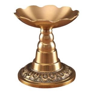 黄铜烛台家用上供蜡台佛前蜡烛台座酥油灯底座蜡烛台供灯纯铜佛具