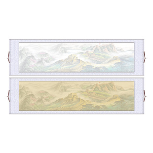 青云志挂画空白万里长城图沁园春雪横轴卷轴蜡染半生熟宣纸毛笔书法瘦金体挂轴字画装裱挂画 锦福鑫 仿古作品