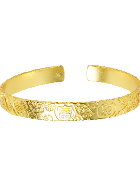 足金品质沙金吉言手镯招财不掉色