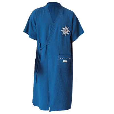 纯棉短袖吸水透气男款浴袍睡袍