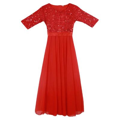 大合唱女亮片长裙独唱连衣裙表演服2025新款中老年合唱团演出服装