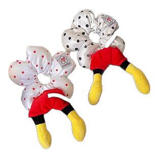 米奇屁屁花朵波点发圈大肠圈公主落难可爱毛绒扎头绳丸子头