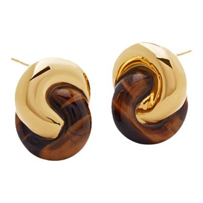 KateYoung虎眼石环扣耳钉