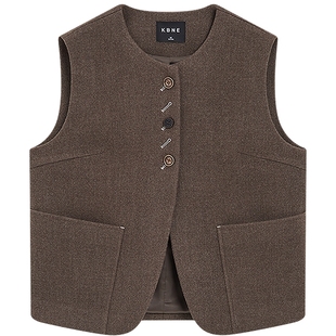 KBNE复古学院风针织套装女2026冬季新款马甲半身裙两件套裙子套装