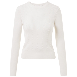 【100%纯绵羊毛】莱茵福莱尔2025年春季新款双色修身提花打底针织