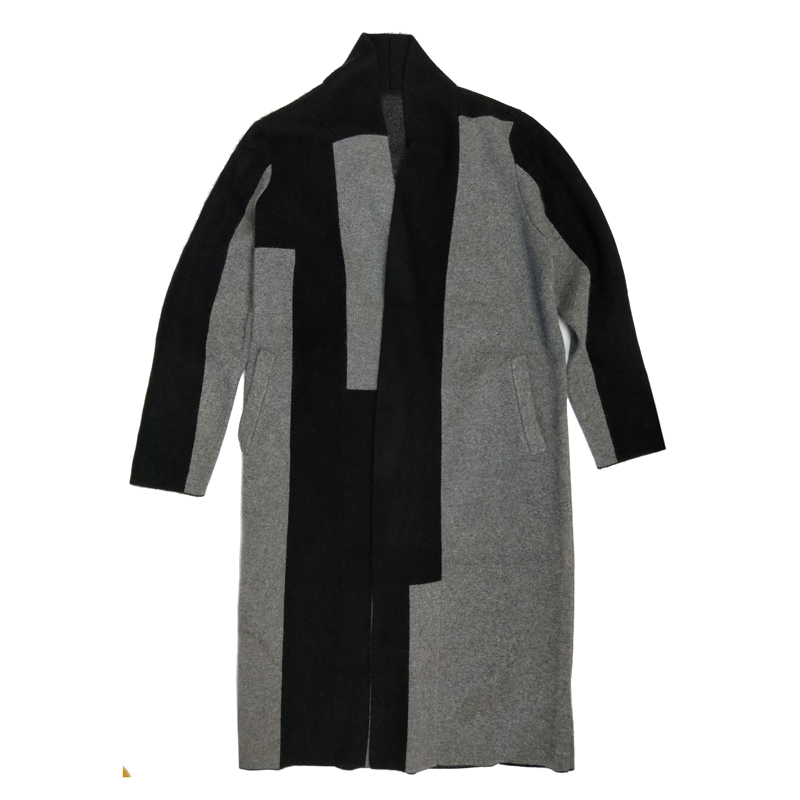 S*DOM/MIK珂拉 正品清仓  拼色厚款气质女秋冬长款针织大衣D2667