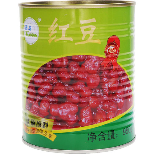 天聪红豆罐头奶茶店专用商用糖水糖纳蜜豆小罐即食小瓶豆整箱900g