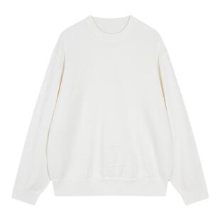 JNBY/江南布衣春季女装毛衫宽松圆领休闲长袖套头针织衫