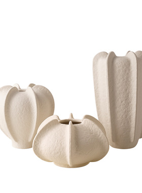 陶瓷中古花瓶摆件客厅桌面侘寂风插花仿真花艺术家居装饰品