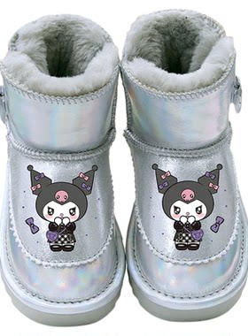 女童冬季牛皮保暖雪地靴棉靴