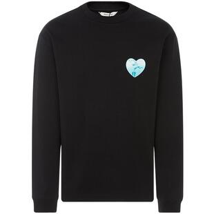 【折扣】Holzweiler男士黑色心形风景图案圆领卫衣