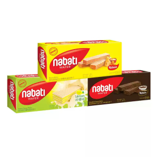 nabati丽芝士威化饼干纳宝帝奶酪芝士夹心饼学生休闲零食批发145g