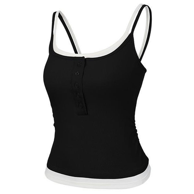 健身女孩一体式美背拼色瑜伽背心