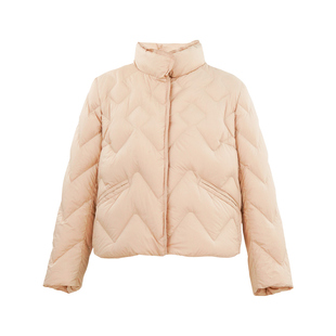 HONRN/红人轻薄短款立领白鹅绒羽绒服外套女款秋冬季HI55YR461